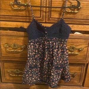 Fire Los Angeles Navy Floral Blouse